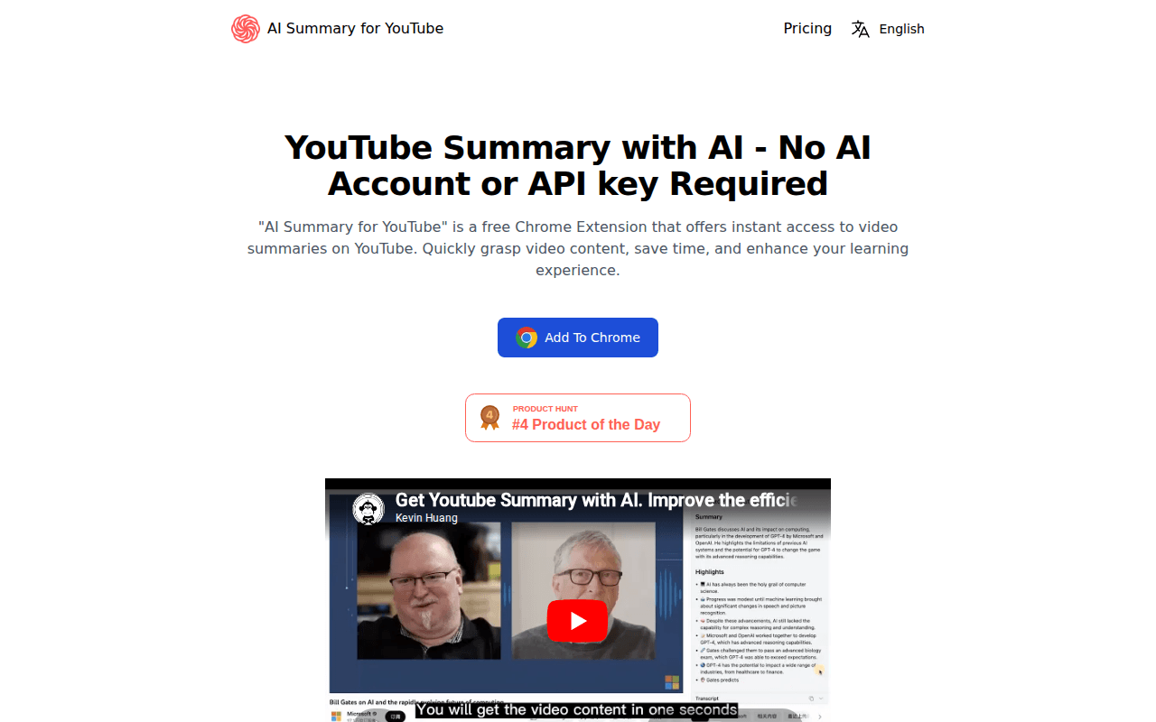 AI Summary for YouTube