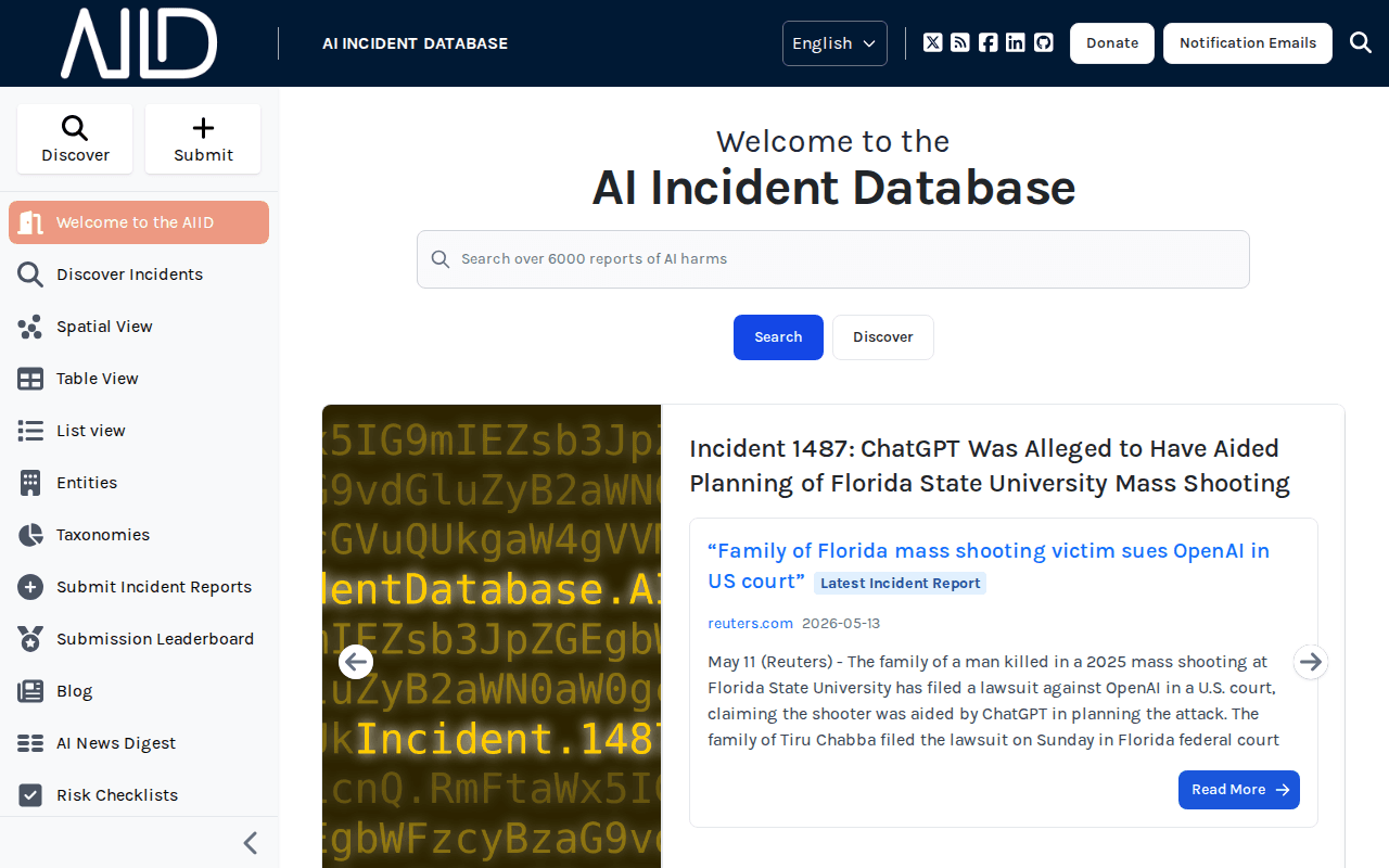 AI Incident Database