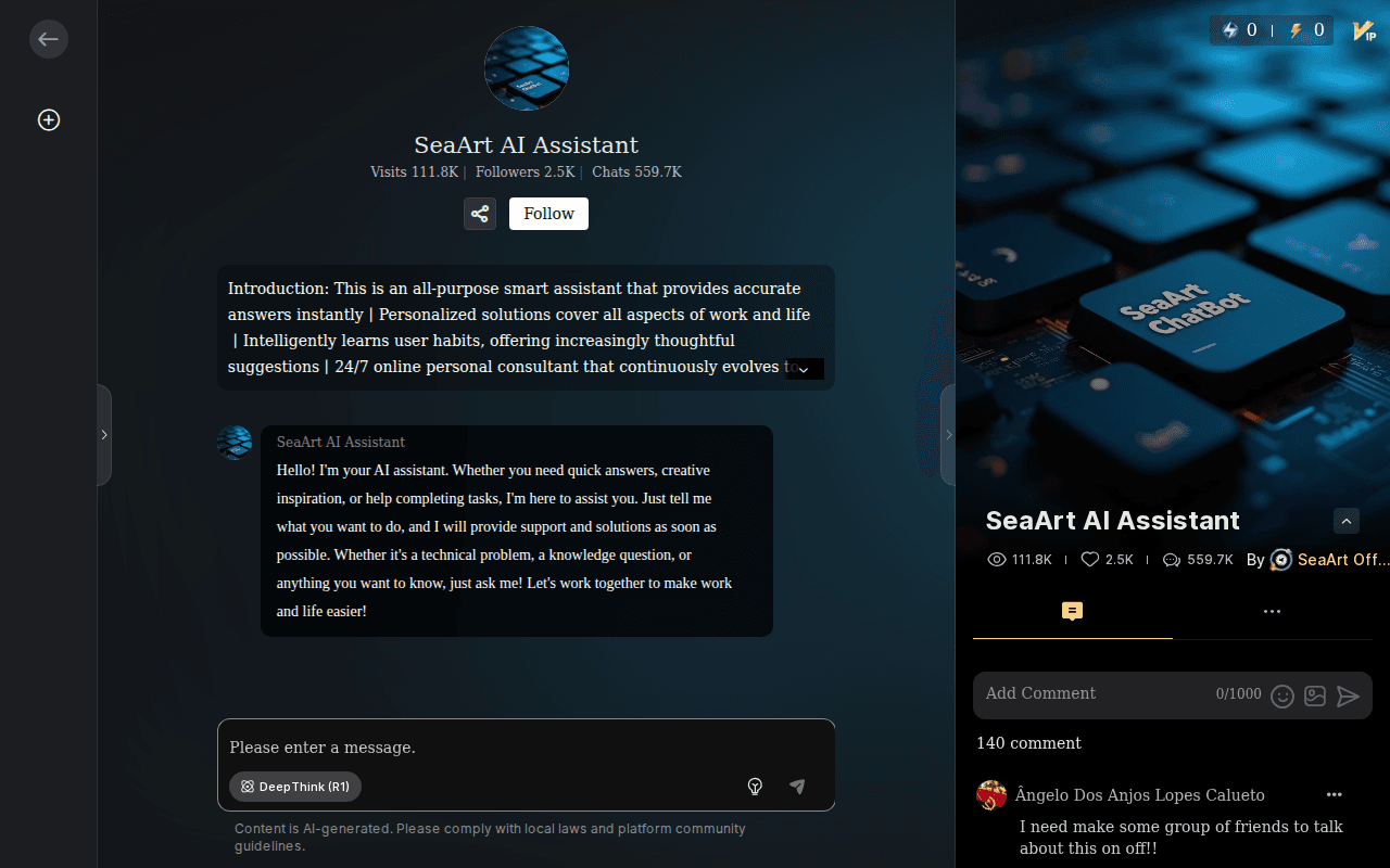 SeaArt AI Chatbot
