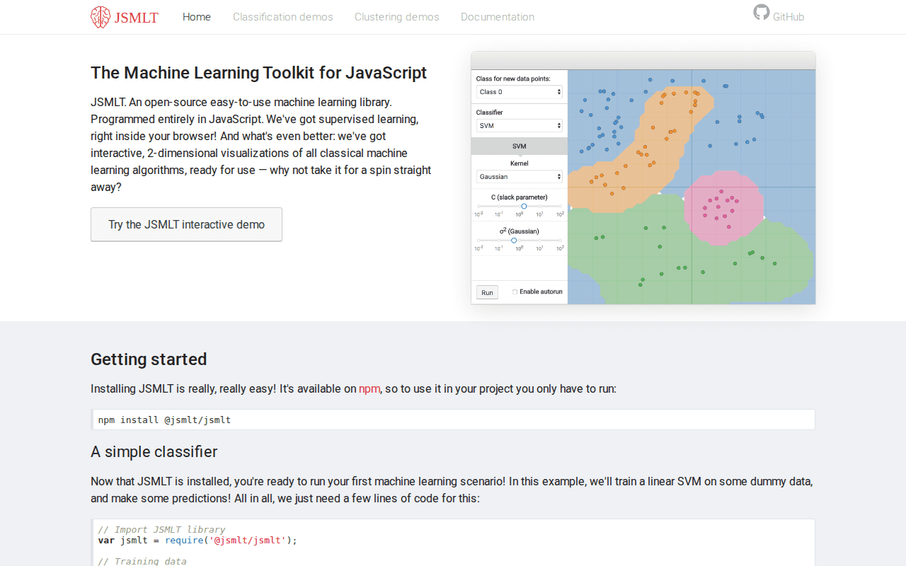 JavaScript Machine Learning Toolkit