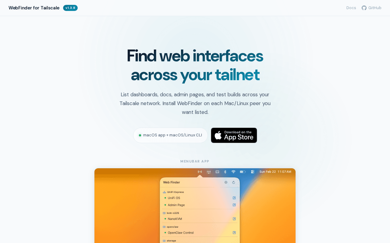 WebFinder for Tailscale