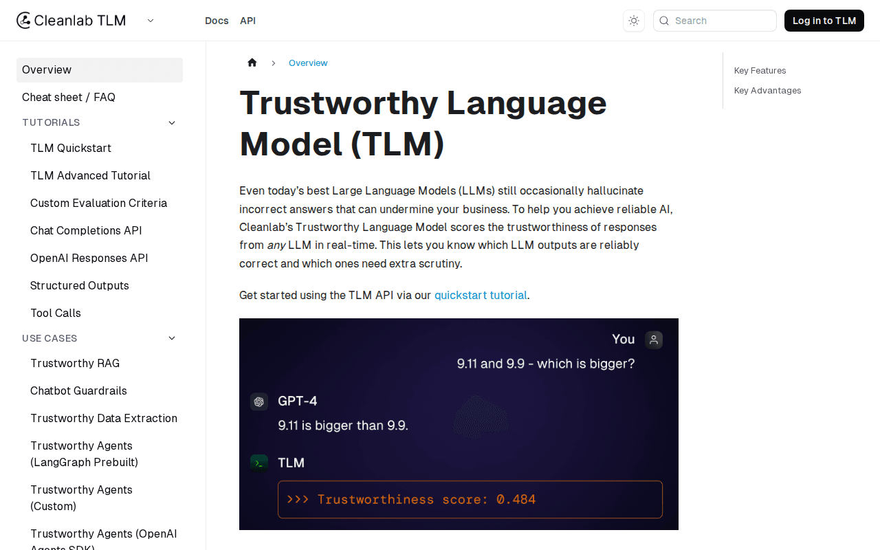 Trustworthy Language Model (TLM)