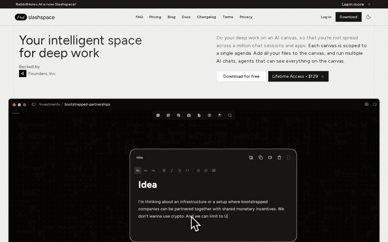 Slashspace (Previously Rabbitholes AI)